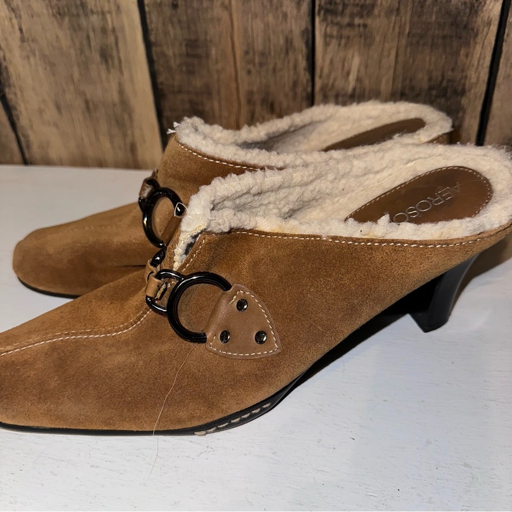 Aerosoles Cinch Shearly Leather Upper Clog Slip On - Picture 7 of 10
